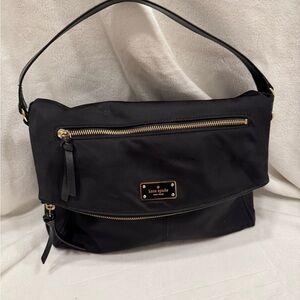 Kate Spade Black Shoulder Bag with Gold Accents